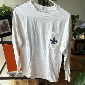 KKG Boyfriend Long Sleeve Shirt with Fleur-de-Lis